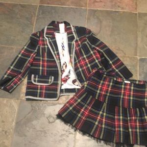 Harajuku mini plaid jacket and skirt girls L 10 12